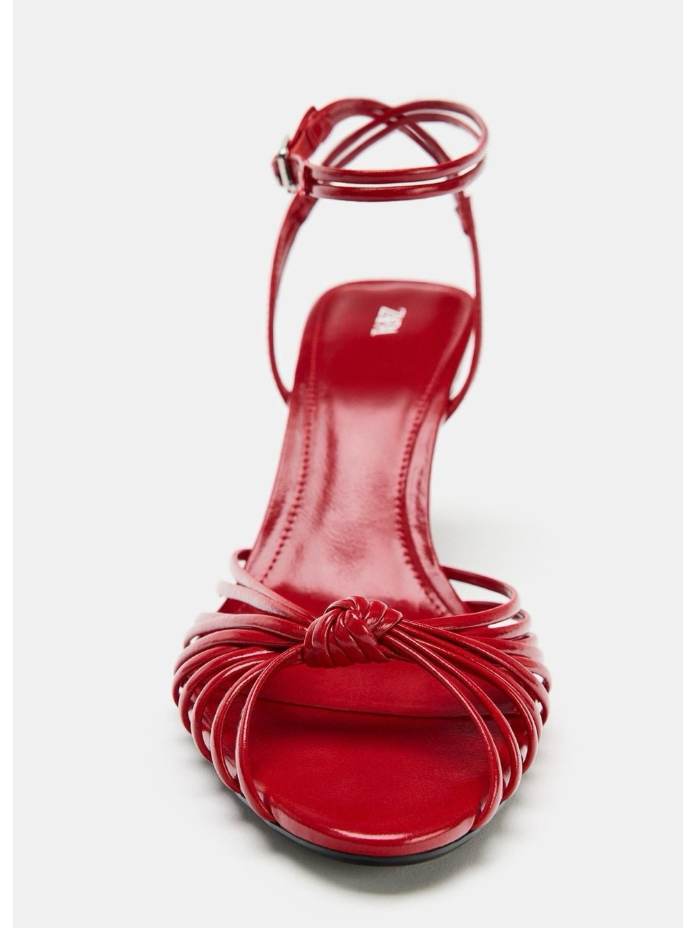 Zara Red Strappy Knotted Stiletto Sandals - Picture 4 of 5